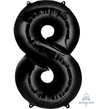 Large Number 8 Black